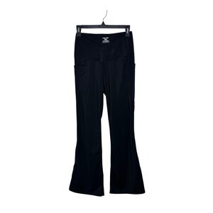 Gradual Black Leggings Flare Leg Crossover Waist Stash Pockets Size 29 M